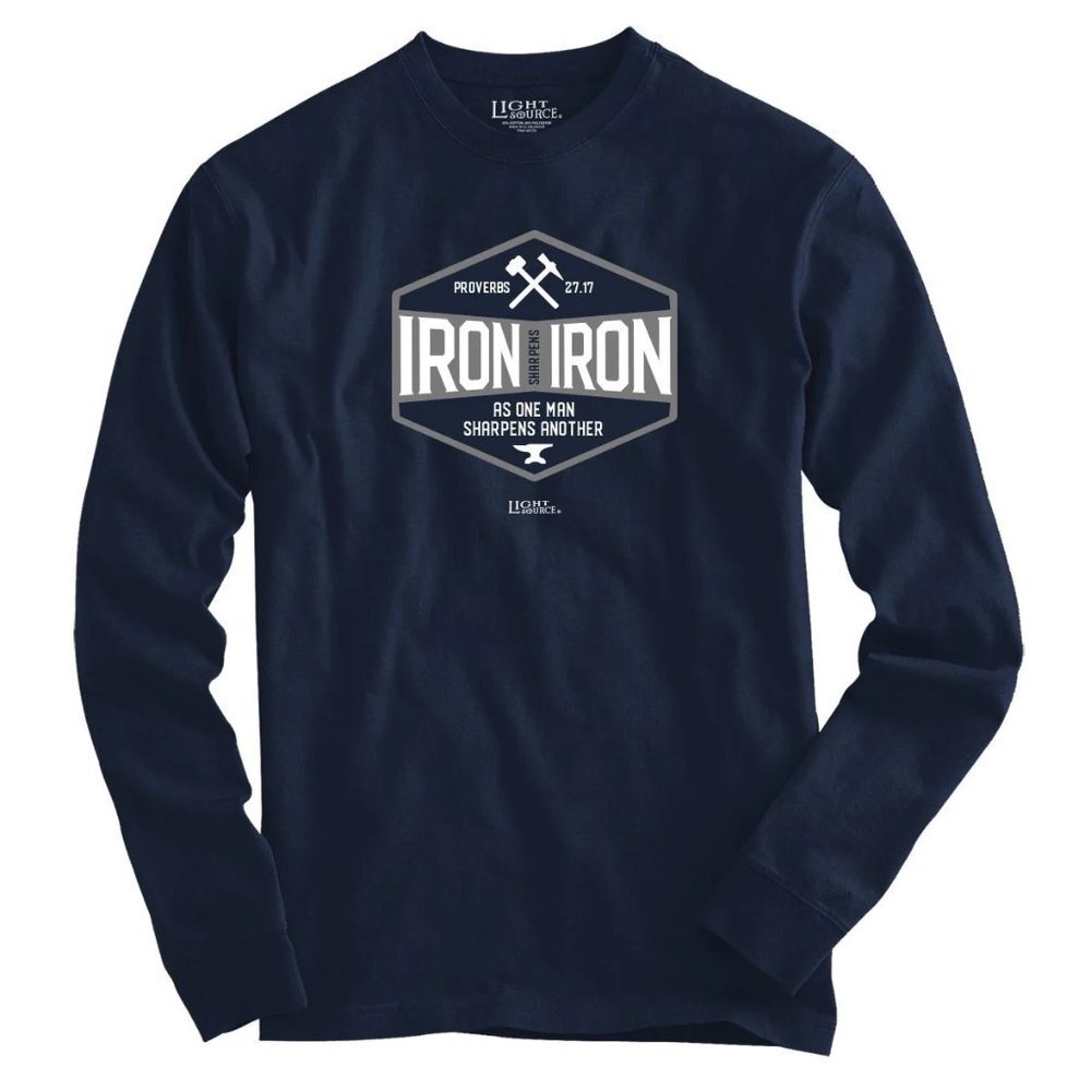NWT Light Source Mens Long Sleeve T-Shirt Iron Crest‎ in Navy Size 2X